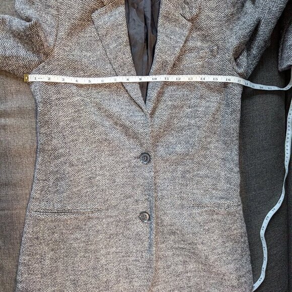 Vince Grey Wool Herringbone Blazer - Picture 6 of 11